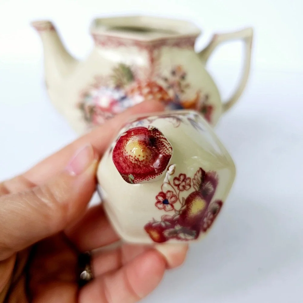 Vintage Teapot Antiche Riproduzioni Fruit Basket‎ Design - M581.2